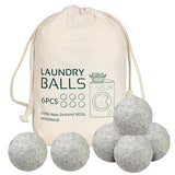 Wool Dryer Balls 6 Pack Reusable Laundry Drying Ball New Zealand Natural Fabric Softener Reduce Clothing Static and Wrinkles