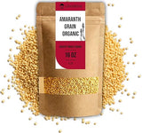 Organic Amaranth Grain 16oz - 26g Protein Ancient Grain (Complete Plant Protein), Gluten-Free, Non-GMO, Vegan - Ideal for Cooking, Porridge, Baking & Popping