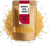 Organic Amaranth Grain 16oz - 26g Protein Ancient Grain (Complete Plant Protein), Gluten-Free, Non-GMO, Vegan - Ideal for Cooking, Porridge, Baking & Popping