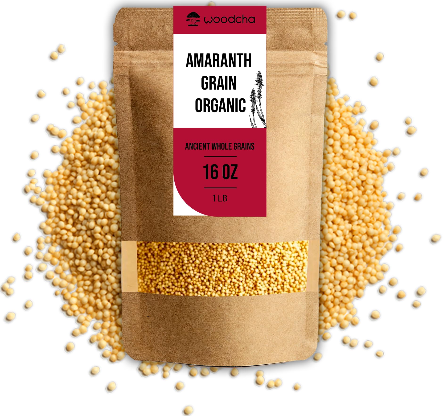 Organic Amaranth Grain 16oz - 26g Protein Ancient Grain (Complete Plant Protein), Gluten-Free, Non-GMO, Vegan - Ideal for Cooking, Porridge, Baking & Popping