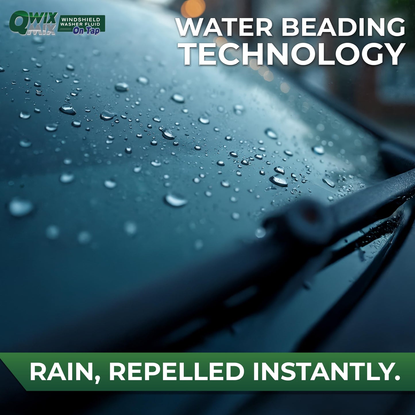 Qwix Mix Rain Shield Windshield Washer Fluid Concentrate, 1 Bottle makes 32 Gallons- Repels Rain