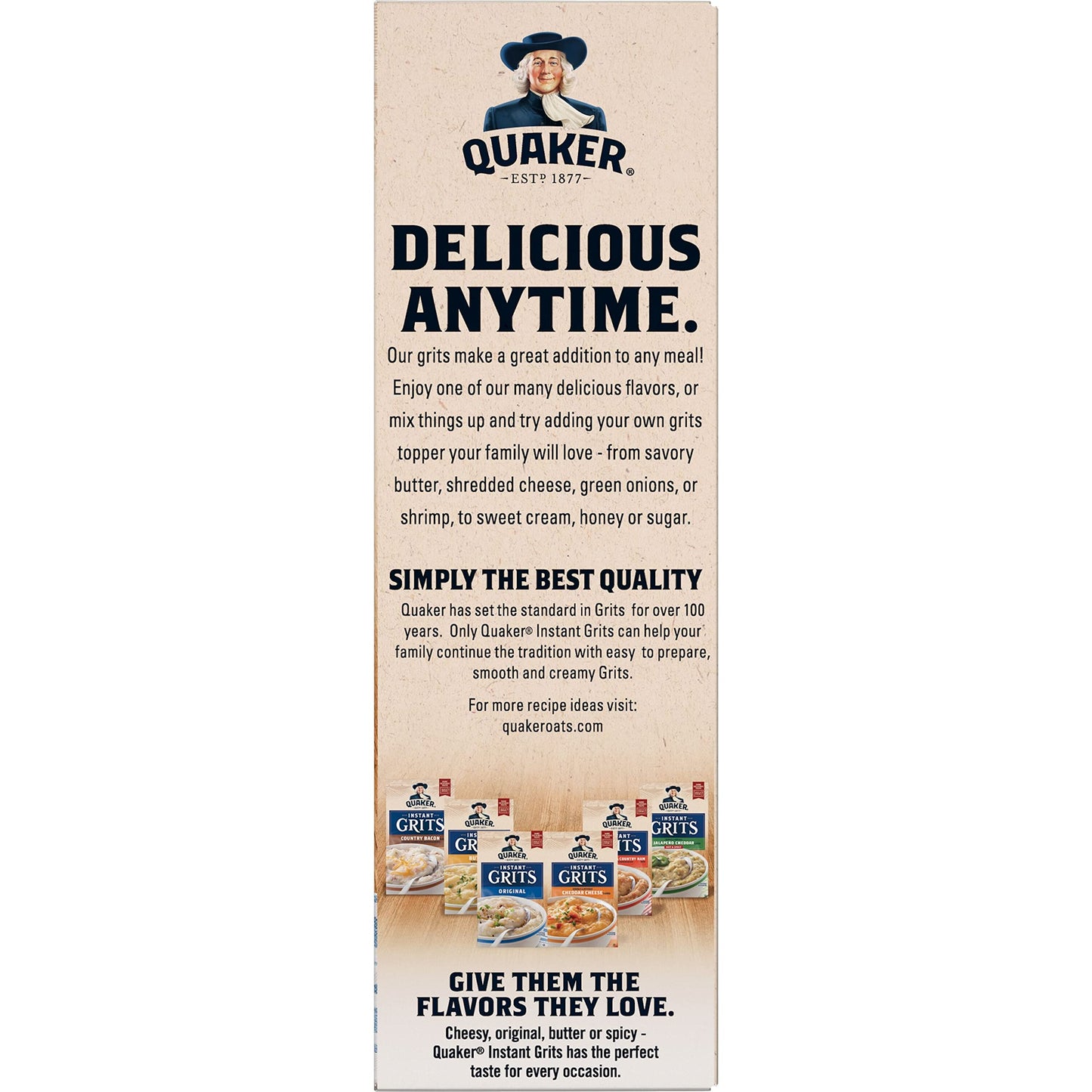 Quaker Instant Grits, 4 Flavor Variety Pack, 0.98oz Packets (10 Pack)