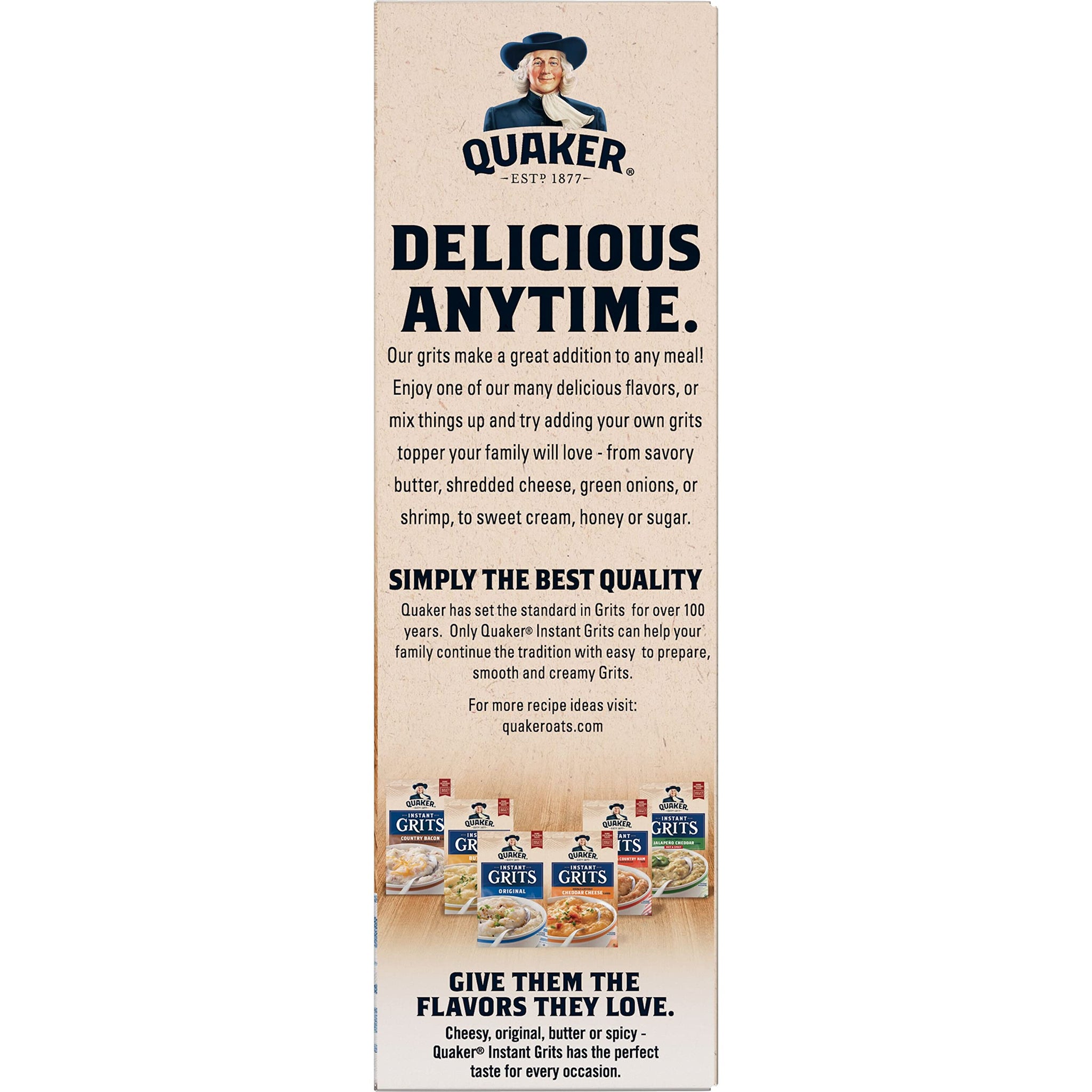 Quaker Instant Grits, 4 Flavor Variety Pack, 0.98oz Packets (10 Pack)