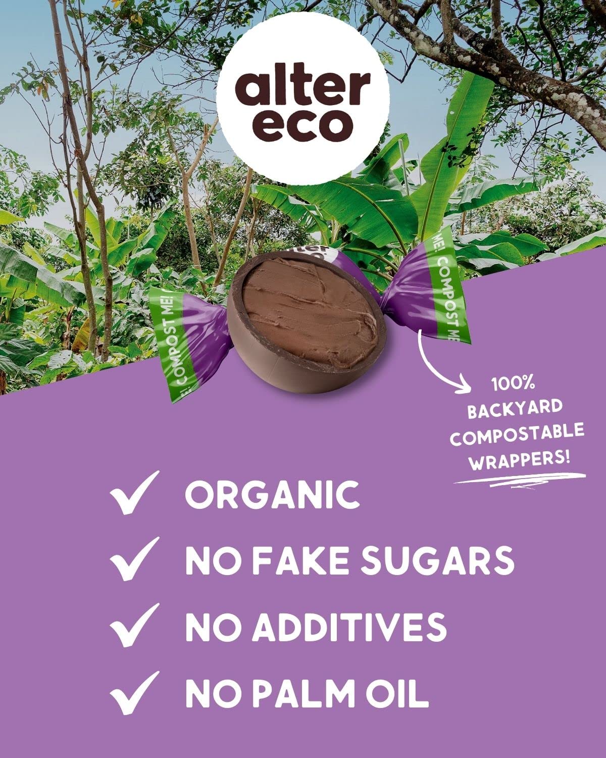 Alter Eco |Classic Dark Chocolate Truffles | Pure Dark Cocoa, Fair Trade, Organic, Non-GMO, Gluten Free Dark Chocolate Truffles | 60 Truffles