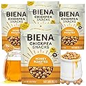 BIENA Chickpea Snacks - Crunchy Roasted Chickpeas - High Fiber Protein Snacks for Adults and Kids - 4-Pack, 5 Ounce Bags - Honey Roasted