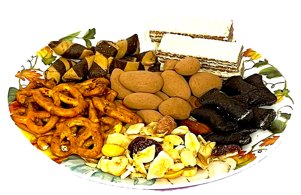 Festive Fall Gourmet and Chocolate Gift Basket. Hand-Crafted and Customizable with a huge double bow. Filled with chocolates, cookies, candy, snacks