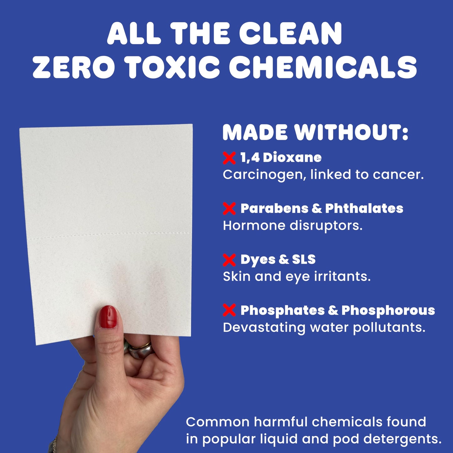 Wash'd Laundry Detergent Sheets - Baby & Sensitive Skin Safe - Hypoallergenic Unscented Free and Clear - Stain Fighting Enzymes - Plastic Free Travel