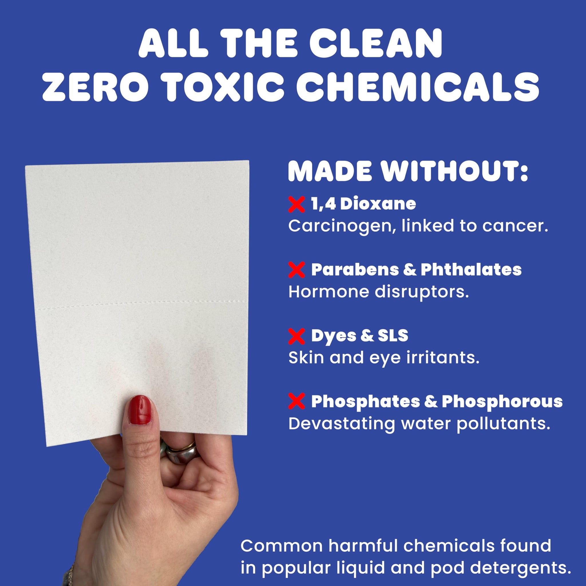 Wash'd Laundry Detergent Sheets - Baby & Sensitive Skin Safe - Hypoallergenic Unscented Free and Clear - Stain Fighting Enzymes - Plastic Free Travel