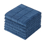 Alcoztily Microfiber Terry Dish Rags Set of 6, Super Absorbent and Lint Free Dish Cloths for Household, 11 x 11 Inches (Navy Blue, 6)