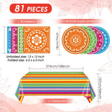 81PCS Mexican Fiesta Party Decorations Mexican Cinco De Mayo Party Decorations Supplies Mexican Disposable Paper Plates Napkins Mexico Plastic