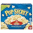 Pop Secret Extra Butter Microwave Popcorn 6ct (3.2oz Bags), 19.2oz Box (Pack of 1) - Microwave Popcorn, Non-GMO Popcorn, Extra Buttery Popcorn