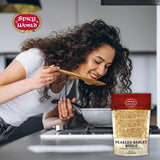 Spicy World Pearl Barley (Whole) Grain 4 LB Jumbo Bag - USA Grown (64oz) - All Natural, Non-GMO Source, Resealable