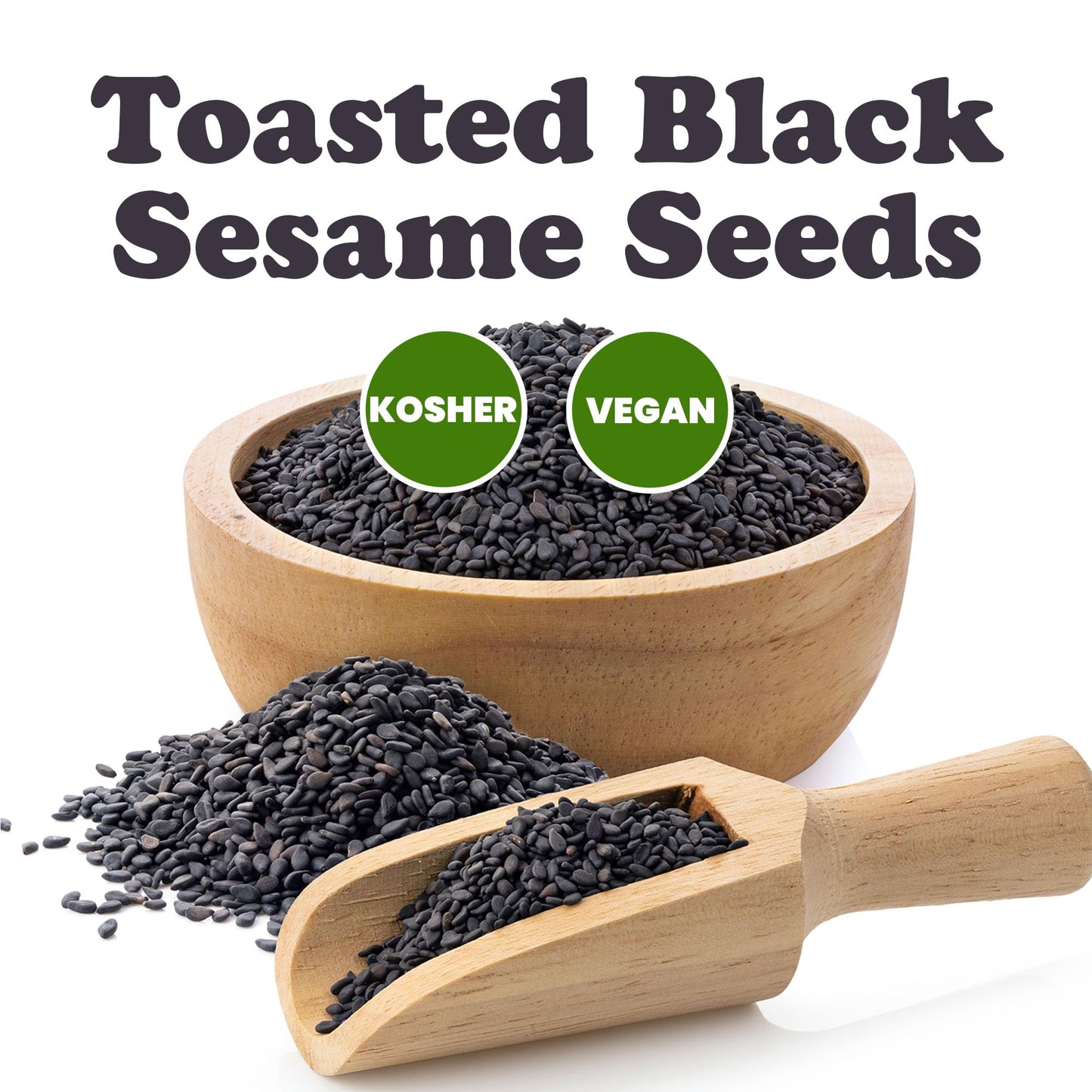 Food to Live Toasted Black Sesame Seeds, 8 Ounces - Crunchy and Nutritious Snack, Oven Roasted, Unsalted, No Oil Added, Perfect for Cooking, Baking