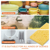 Yeethewengle Compressed Cellulose Sponges, Bulk Multi-Use, Non-Scratch Cleaning Scrub Sponges for Kitchen,Bathroom, 10 Pack+ 2 Free Scouring Pad Dish