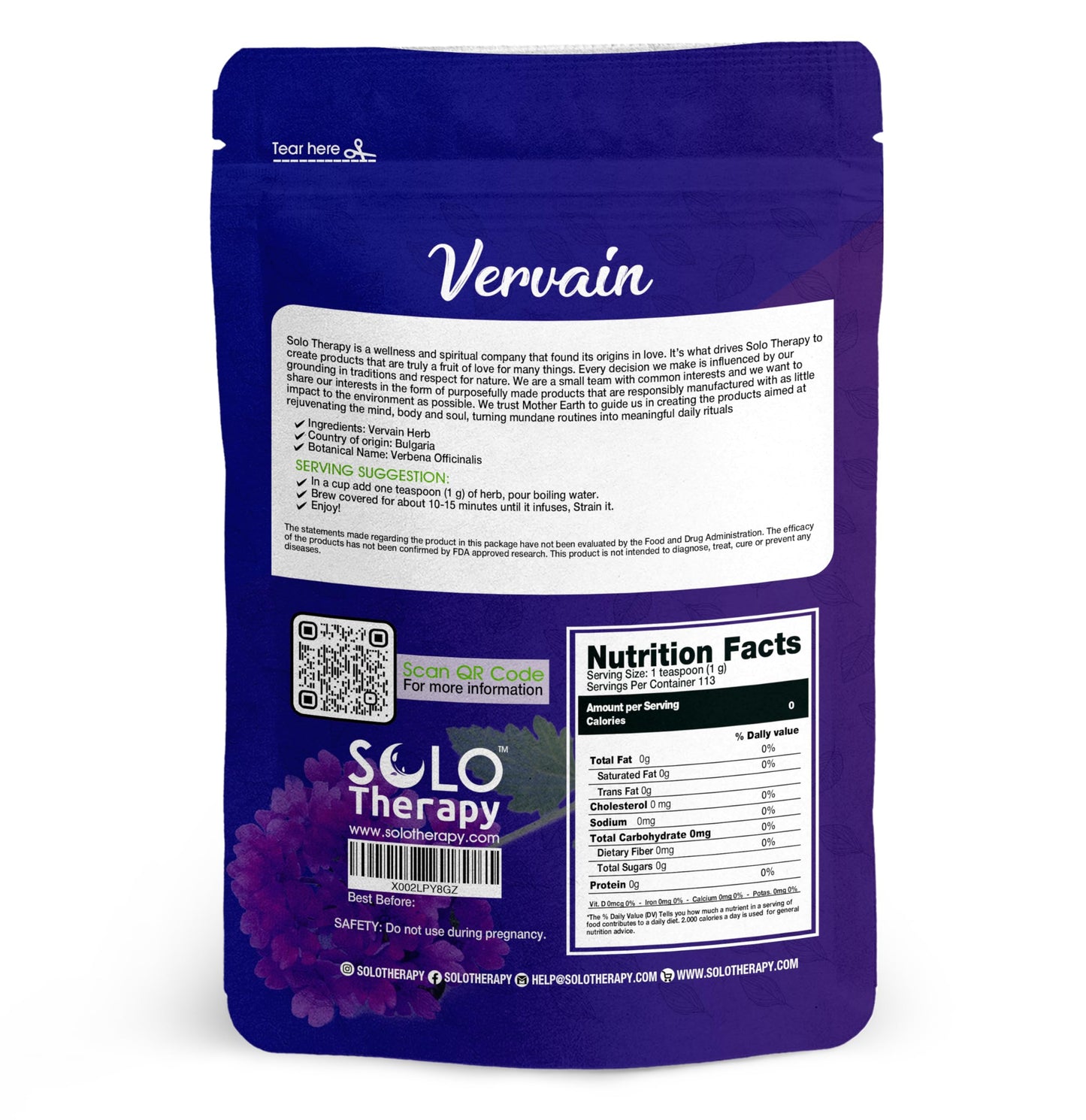 Vervain Dried Cut Herb 4 oz. , Vervain Herbal Tea , Resealable Bag, Product From Croatia, Packaged in the U.S.A. (4 oz.)