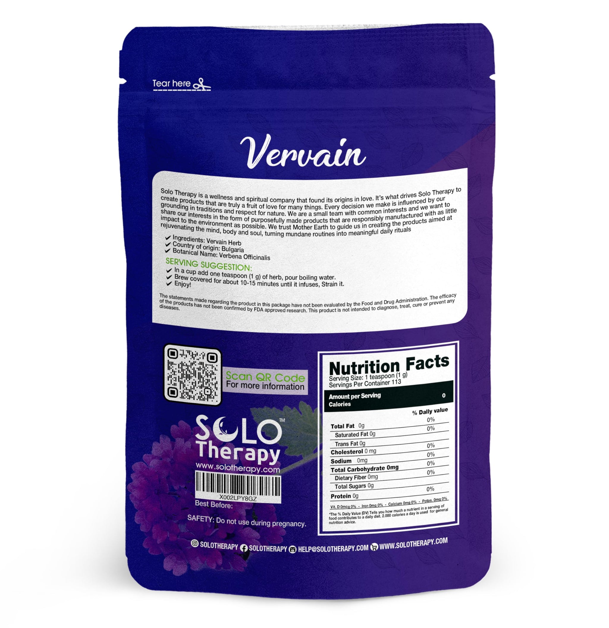 Vervain Dried Cut Herb 4 oz. , Vervain Herbal Tea , Resealable Bag, Product From Croatia, Packaged in the U.S.A. (4 oz.)