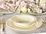 " OCCASIONS " 60 Piece Plates Pack, Heavyweight Disposable Wedding Party Plastic Bowls (14oz Soup Bowl, Plain Ivory)