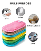 Multipurpose Kitchen Scrub Sponges 6pcs, Heavy Duty Cleaning Non-Scratch Scrub Sponge, Reusable Microfiber Sponge for Household Cleaning, Random