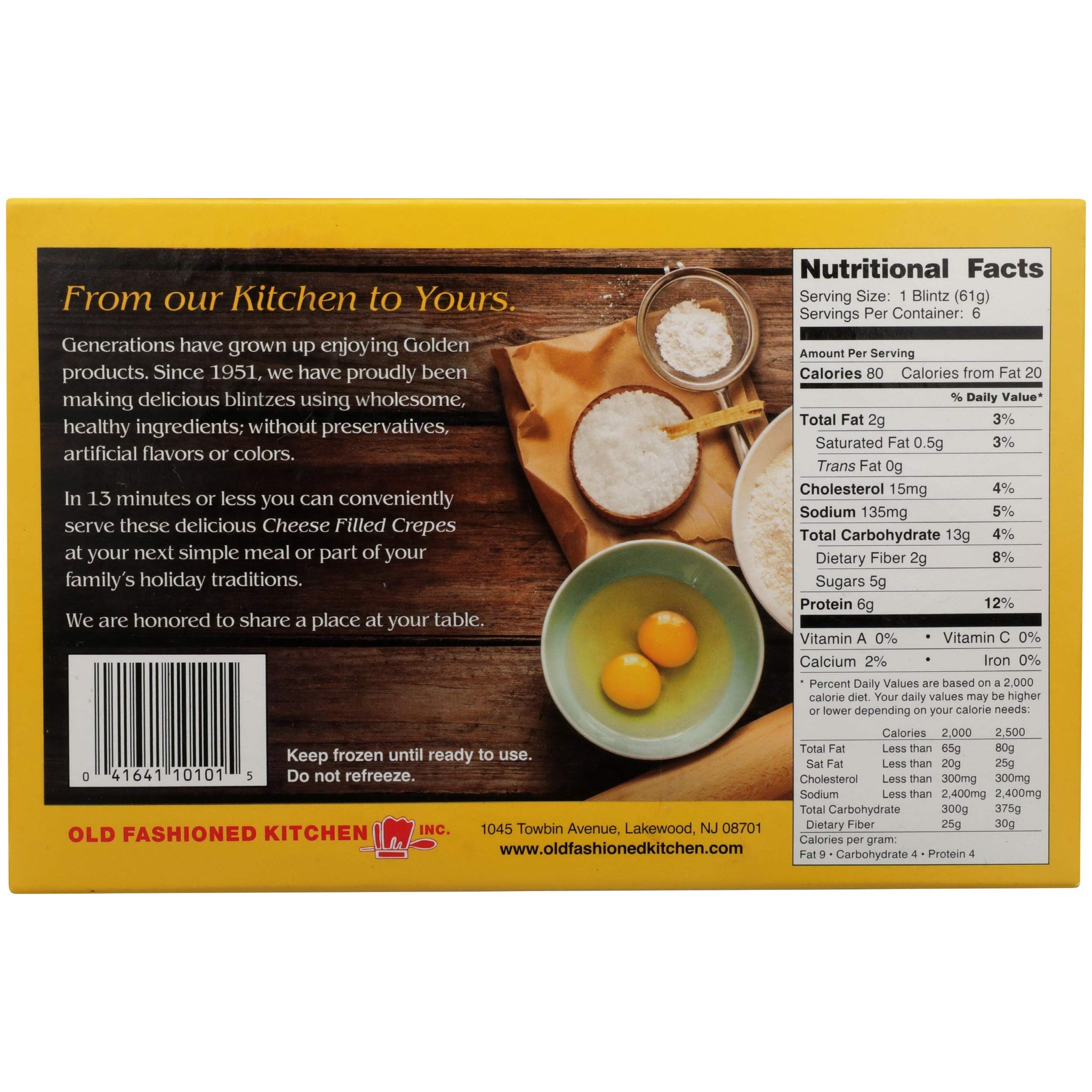 Golden, Cheese Blintzes, 13 oz (Frozen)