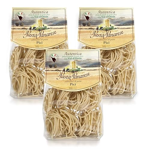 Pasta Panarese Pici Pasta - Wheat Pasta Made in Italy, 500g / 17.63oz (3 pack)