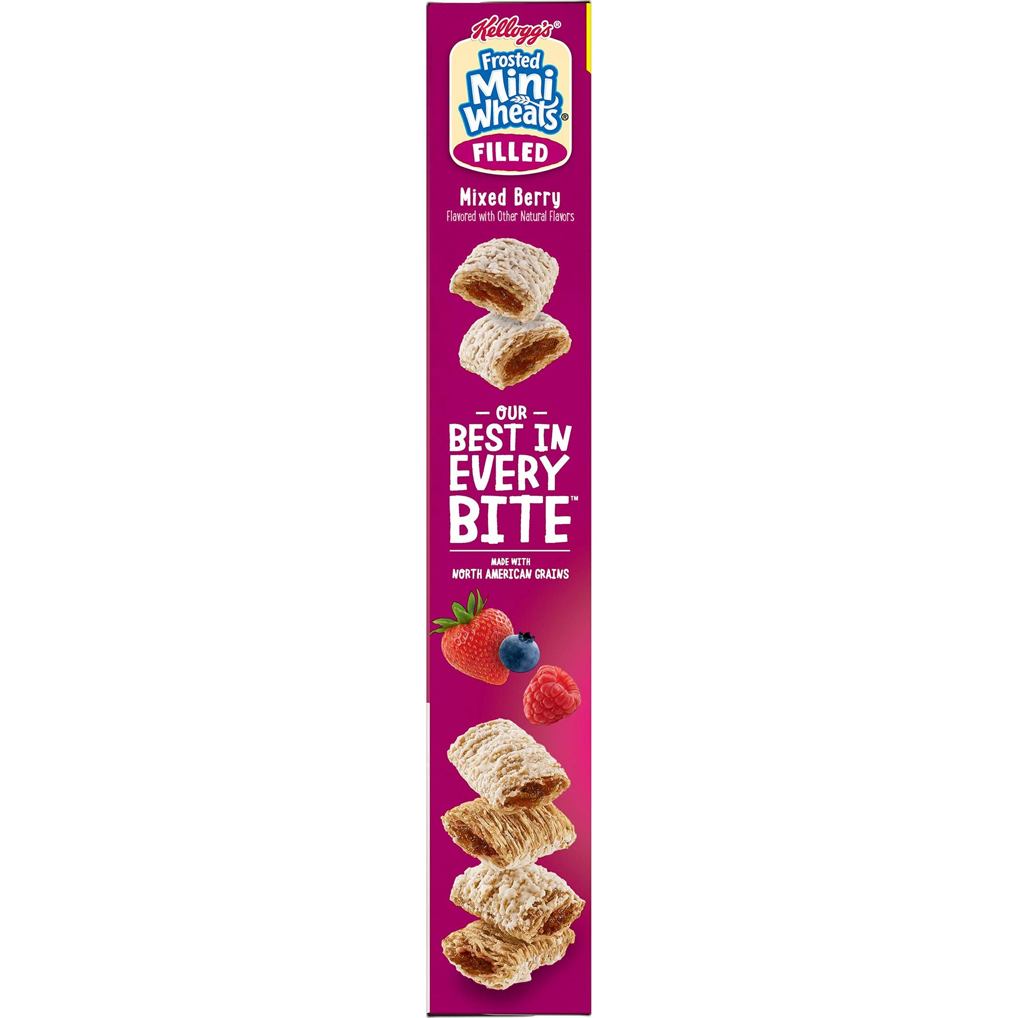 Kellogg's Frosted Mini-Wheats Filled, Breakfast Cereal, Mixed Berry, 16.5oz Box