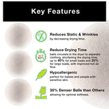 Smart Design Wool Dryer Balls - Natural Eco Fabric Softener - Eliminates Wrinkles & Reduces Static - for Laundry, Clothes, Fabrics - Home Organization