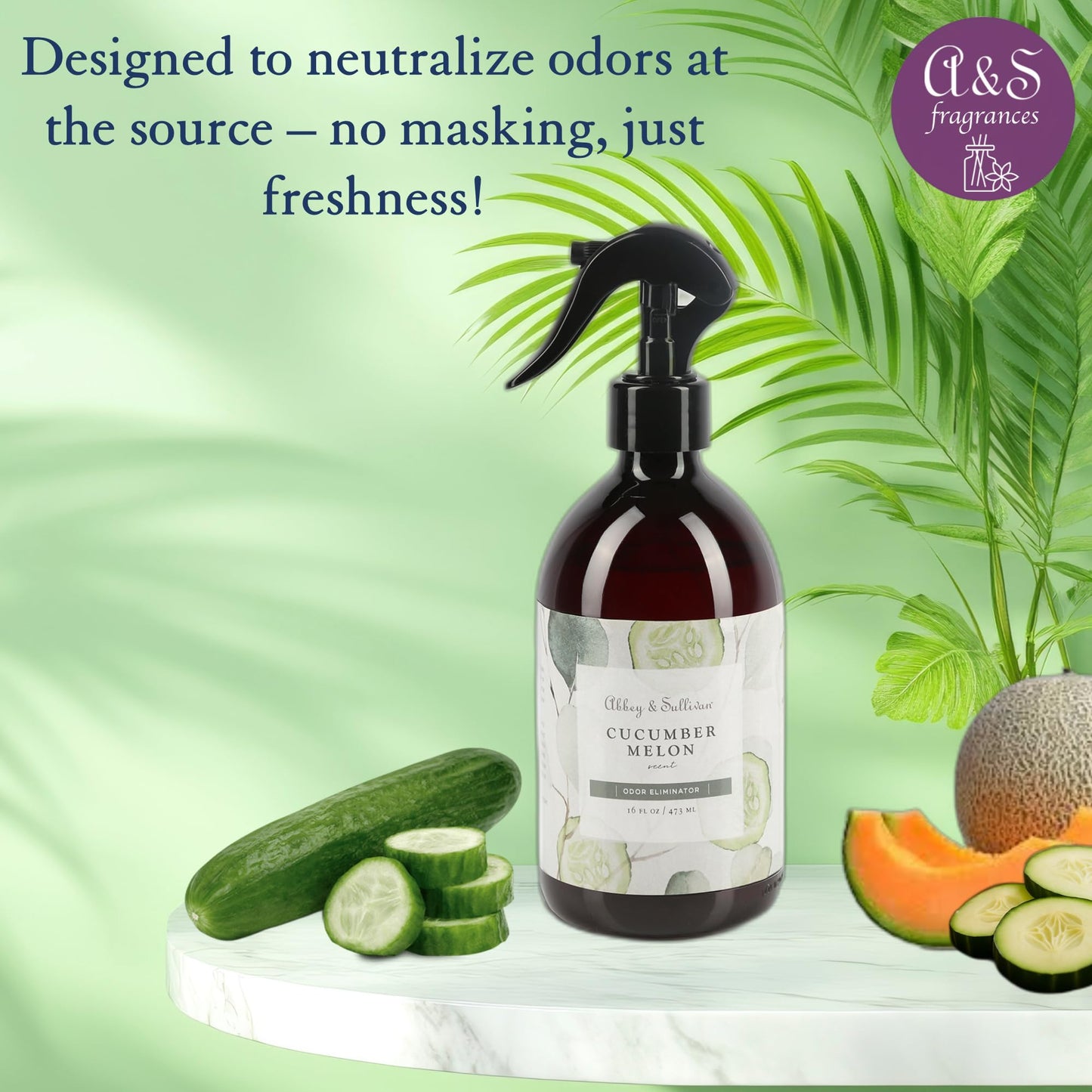 Abbey & Sullivan Odor Eliminator, Cucumber Melon, 16 oz