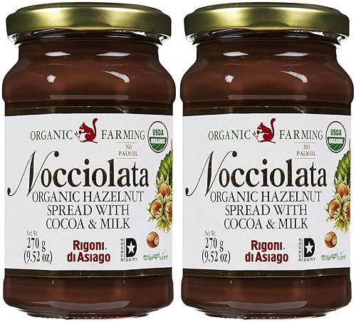 Nocciolata Organic Hazelnut Spread, 9.52 oz Pack of 2