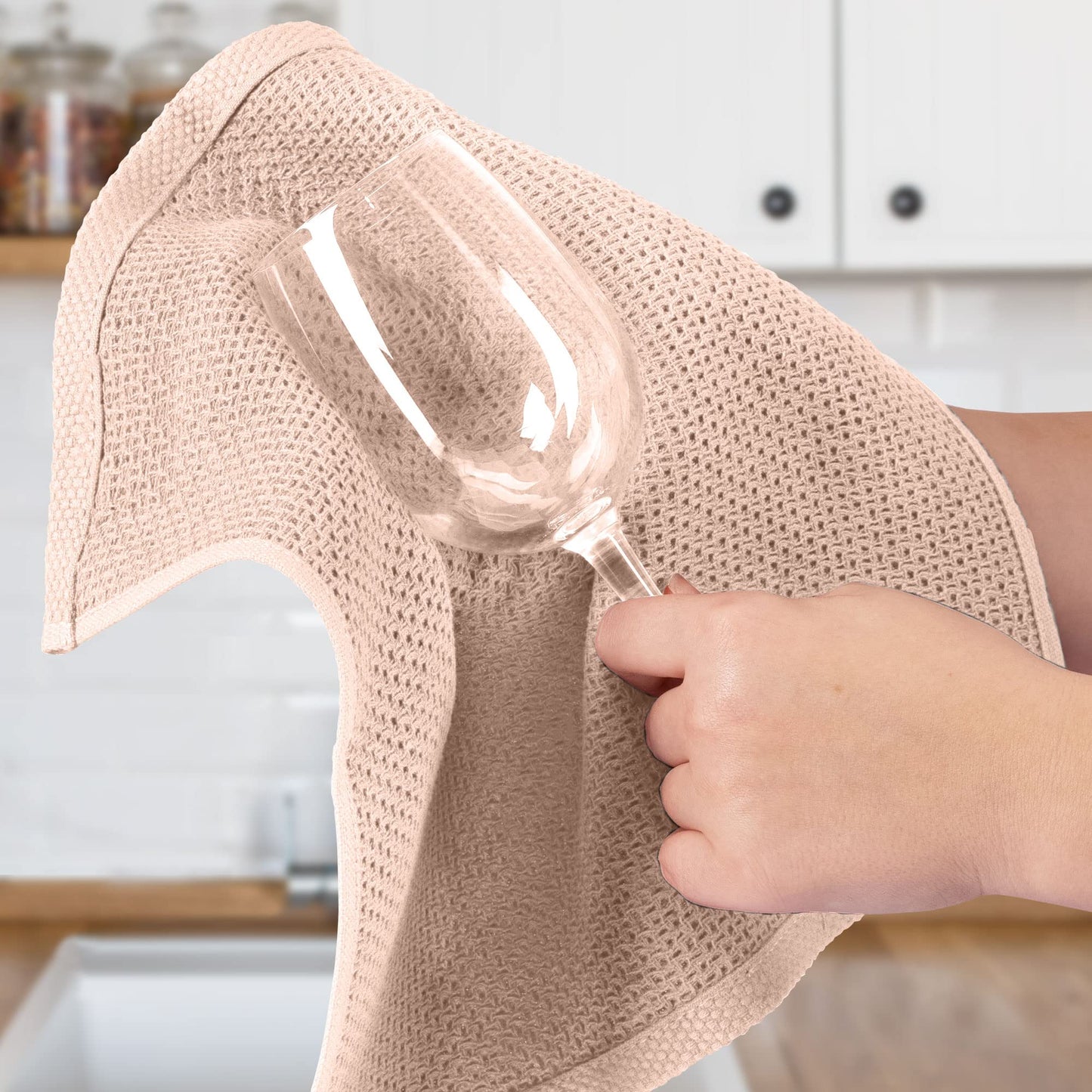 Zulay Kitchen Towels 3 Pack 100% Cotton Waffle Weave - 12x12” Super Absorbent Dish Towels for Kitchen - Reusable Kitchen Towels for Washing Dishes