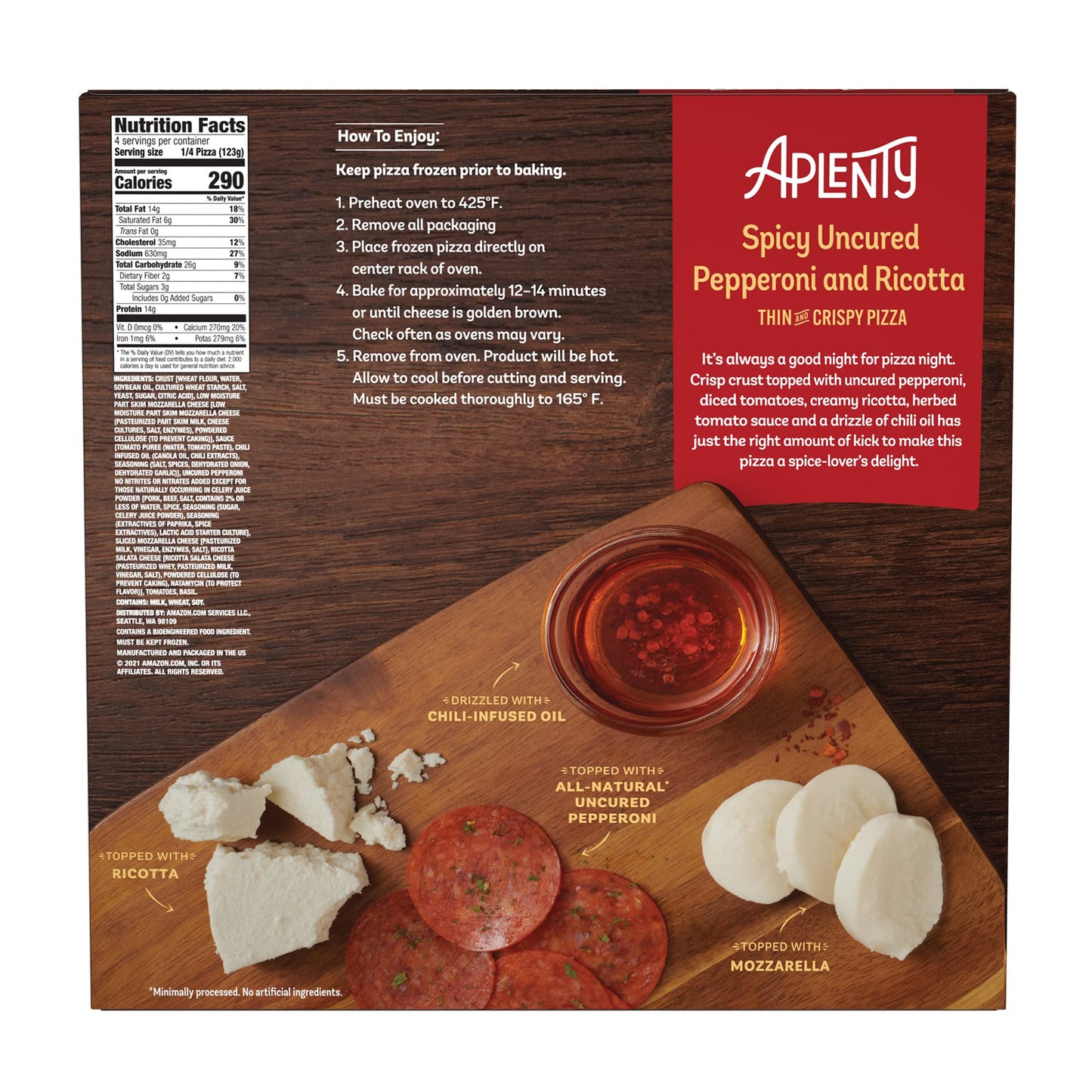 Spicy Pepperoni & Ricotta Thin Crust Pizza