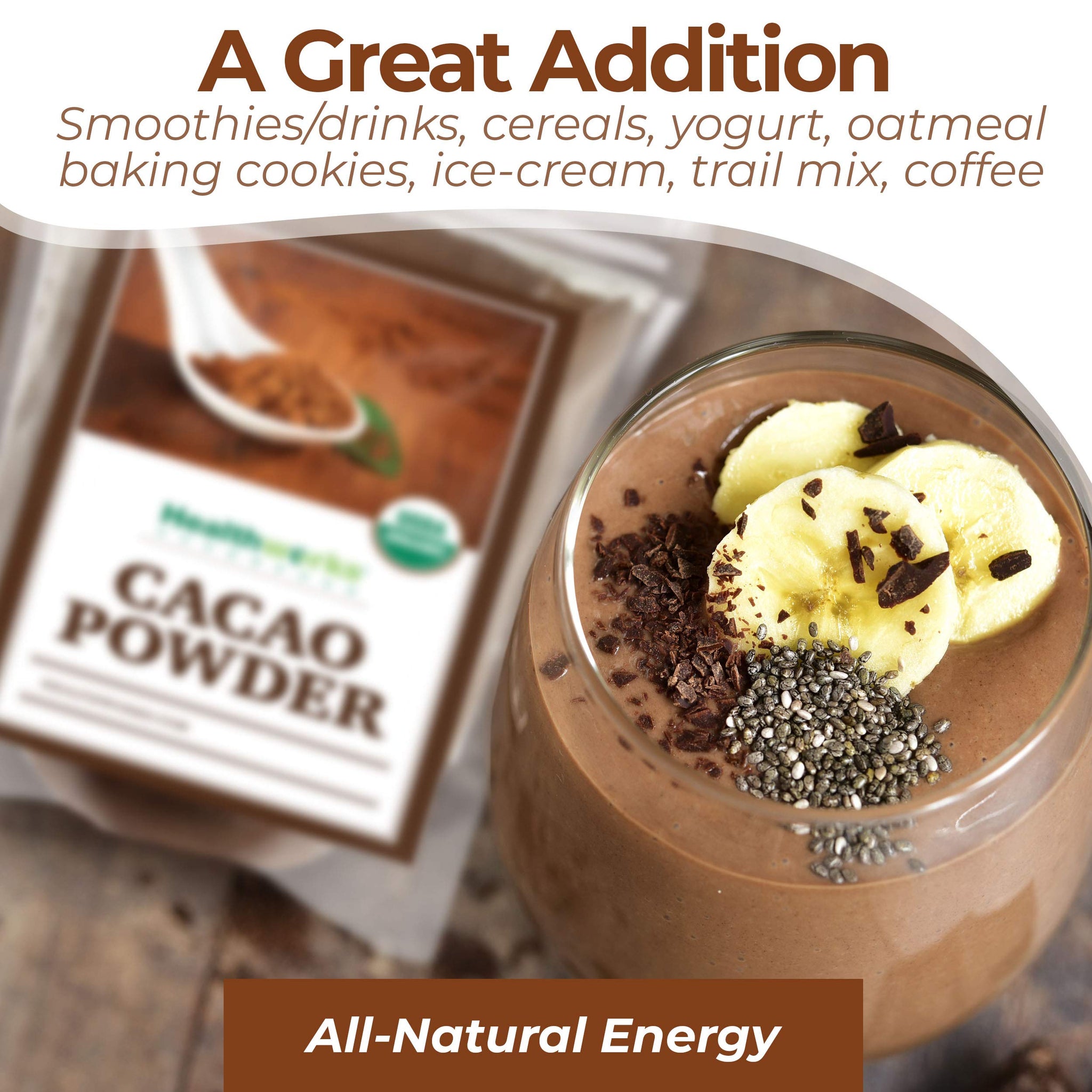 Healthworks Superfoods Organic Cacao Powder - 80 Oz / 5 Lb - Cocoa Chocolate Substitute - Rich Chocolate Flavour - Sugar-Free, Keto, Vegan & Non-GMO - Peruvian Bean/Nut Origin - Antioxidant Superfood - Packaging May Vary