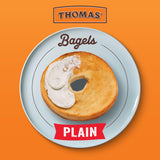 Thomas' Plain Bagels, 6 count, (3.0 oz each), 9g Protein, Kosher Original Bagels, 18 oz Bag