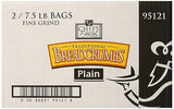 Chef's Finest Traditional Bread Crumbs | 7.5-lbs. (Pack of 2) | Fine Grind, Plain Breadcrumbs for Cooking, Baking & Frying