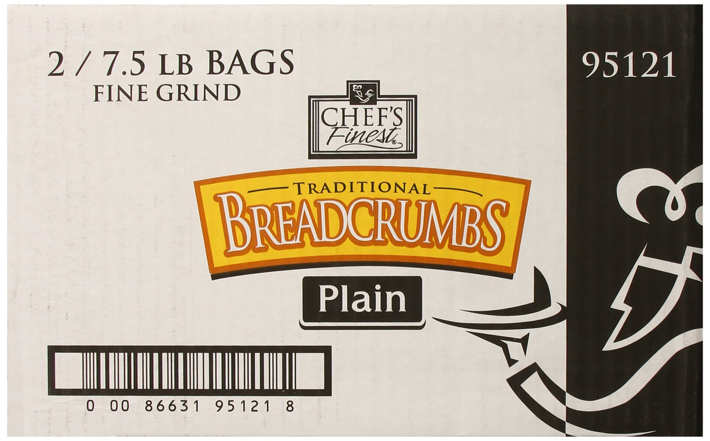 Chef's Finest Traditional Bread Crumbs | 7.5-lbs. (Pack of 2) | Fine Grind, Plain Breadcrumbs for Cooking, Baking & Frying