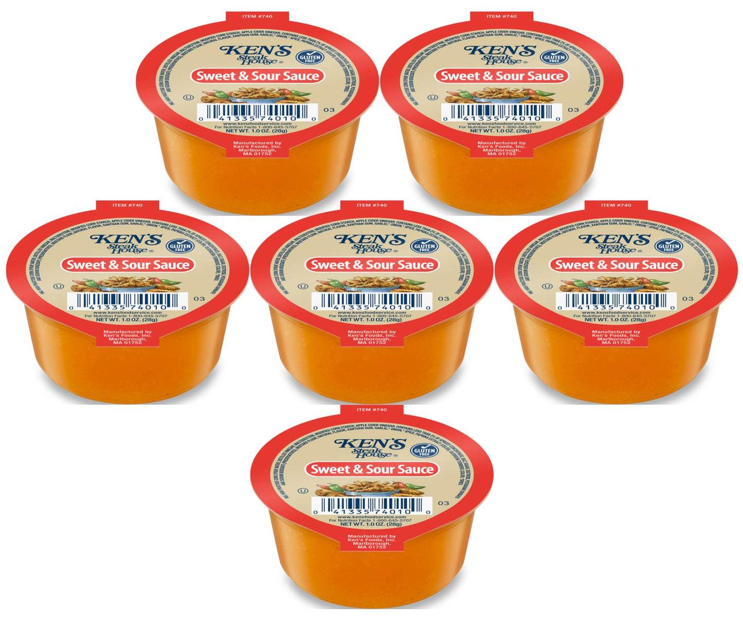Sweet and Sour Sauce | 30 Count | Single Serve Portion Packs | Dipping Sauce Cups | Individual To Go Condiments for Nuggets, Fries, Meal Prep, Travel