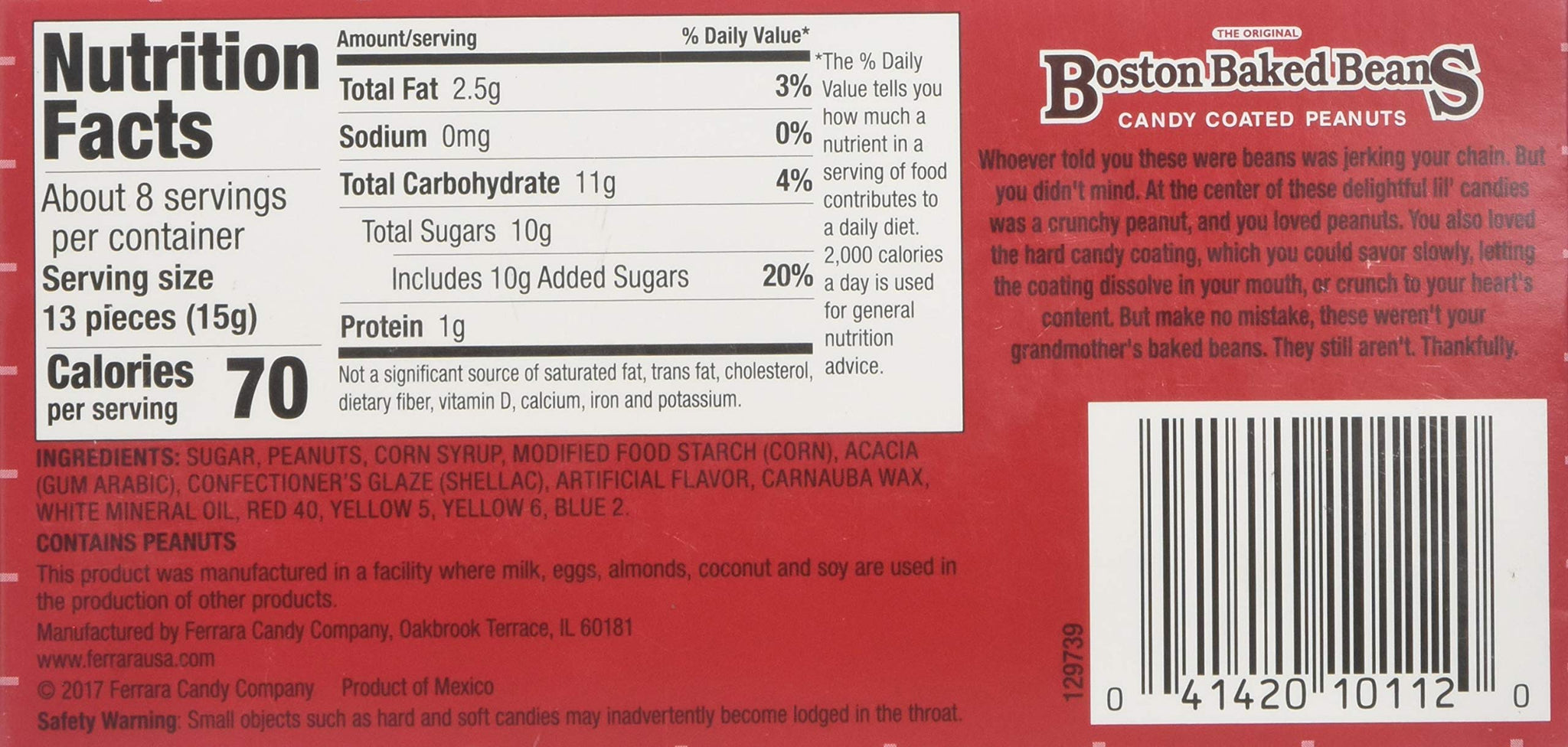 Boston Baked Beans Candy Coated Peanuts, 4.31 oz