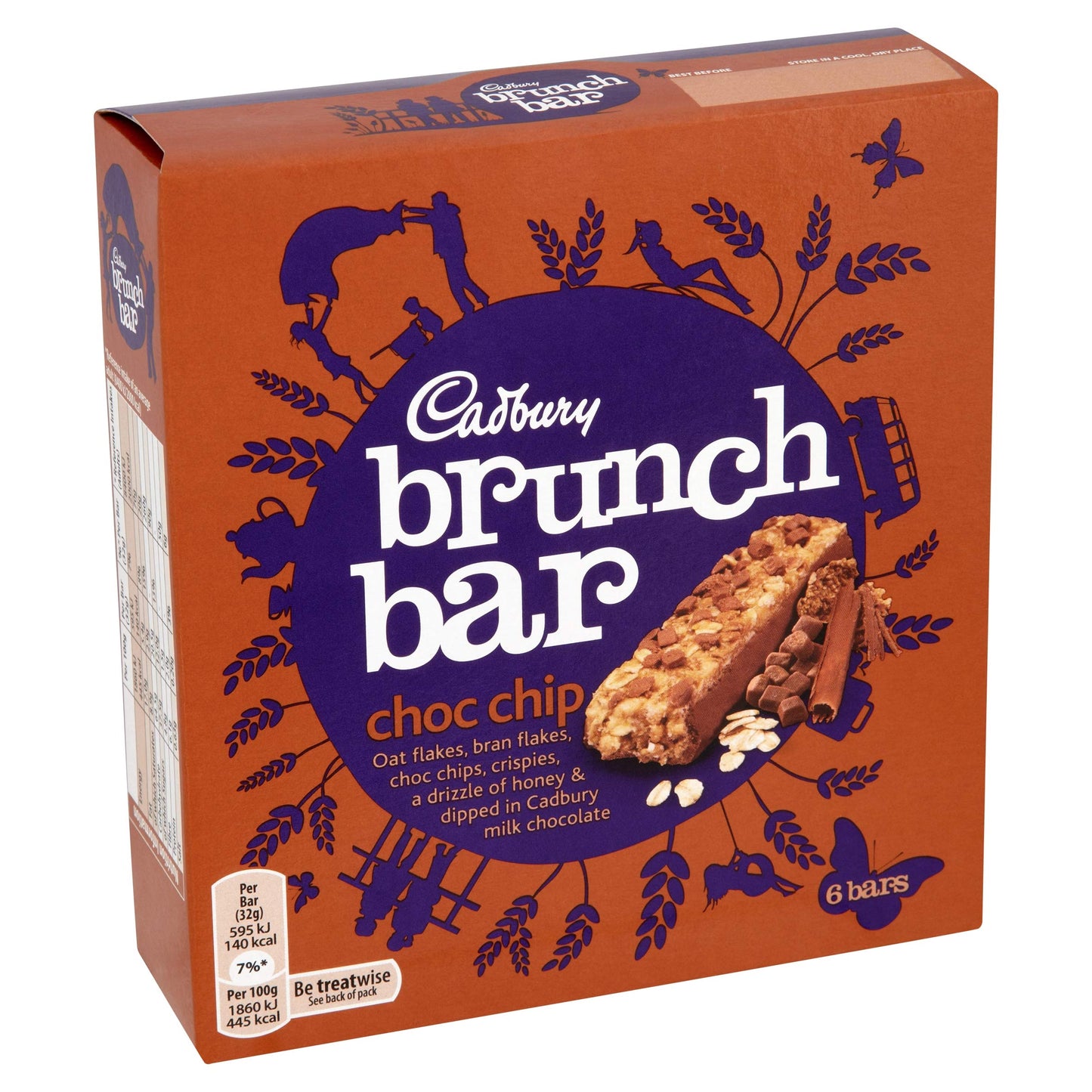 Cadbury Brunch Choc Chip 5 x 28g (140g) (Pack of 4)