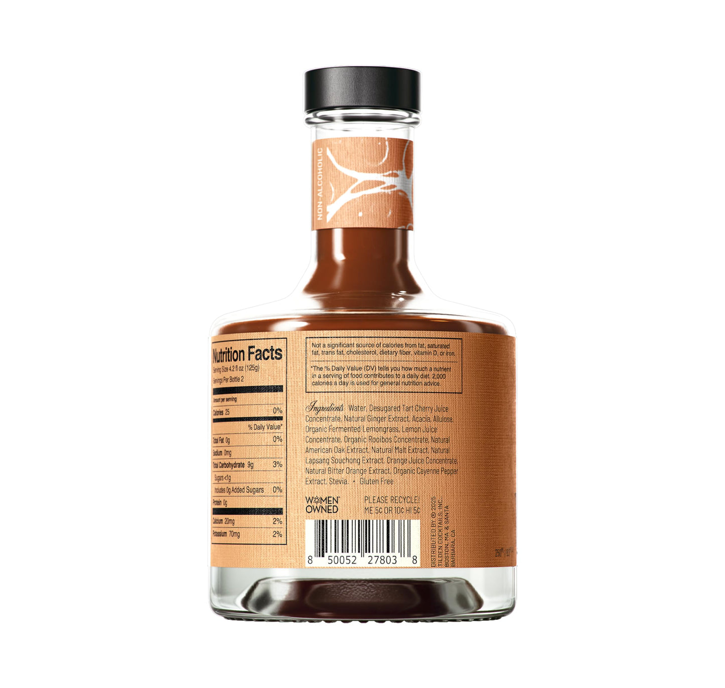 Tilden Cocktails Tandem, Multi Award Winning Non-Alcoholic Cocktail, Vegan and No Sugar Added, Tart Cherry, Bitter Orange, American Oak, 250ml