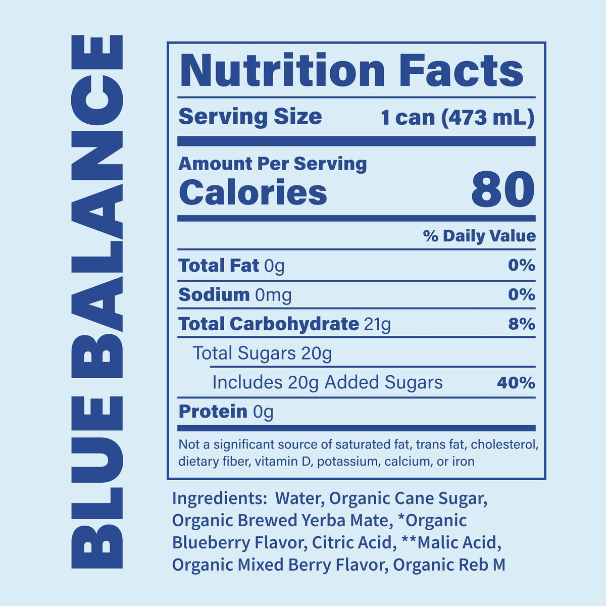 COOLER CO. | YERBA MATE | 100% Org Caffeine | Blue Balance Flavor (12 Pack)