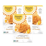 Simple Mills Almond Flour Crackers, Farmhouse Cheddar, 4.25 oz, 3 count
