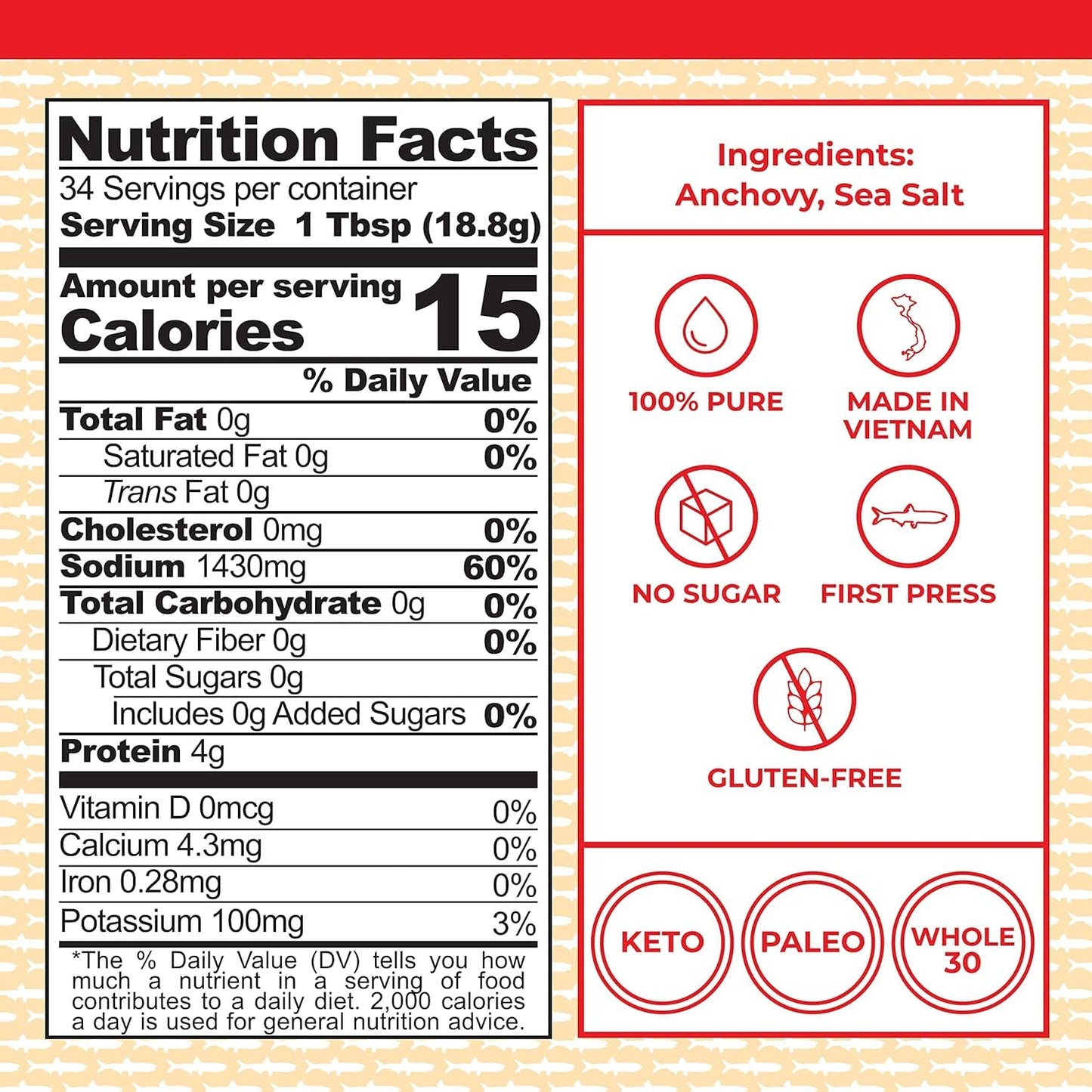 Red Boat Fish Sauce | Premium 40°N Fish Sauce made with just 2 ingredients in Vietnam | Keto, Paleo & Whole 30 | Sugar free | 17 fl oz (Pack of 3)