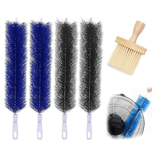 4 Pcs Fan Cleaner,Bendable Fan Duster,Comes with a Small Dusting Brush,Fan Brush,for Cleaning,Dust-Removing,Fan Cleaning Brush Suitable for Floor