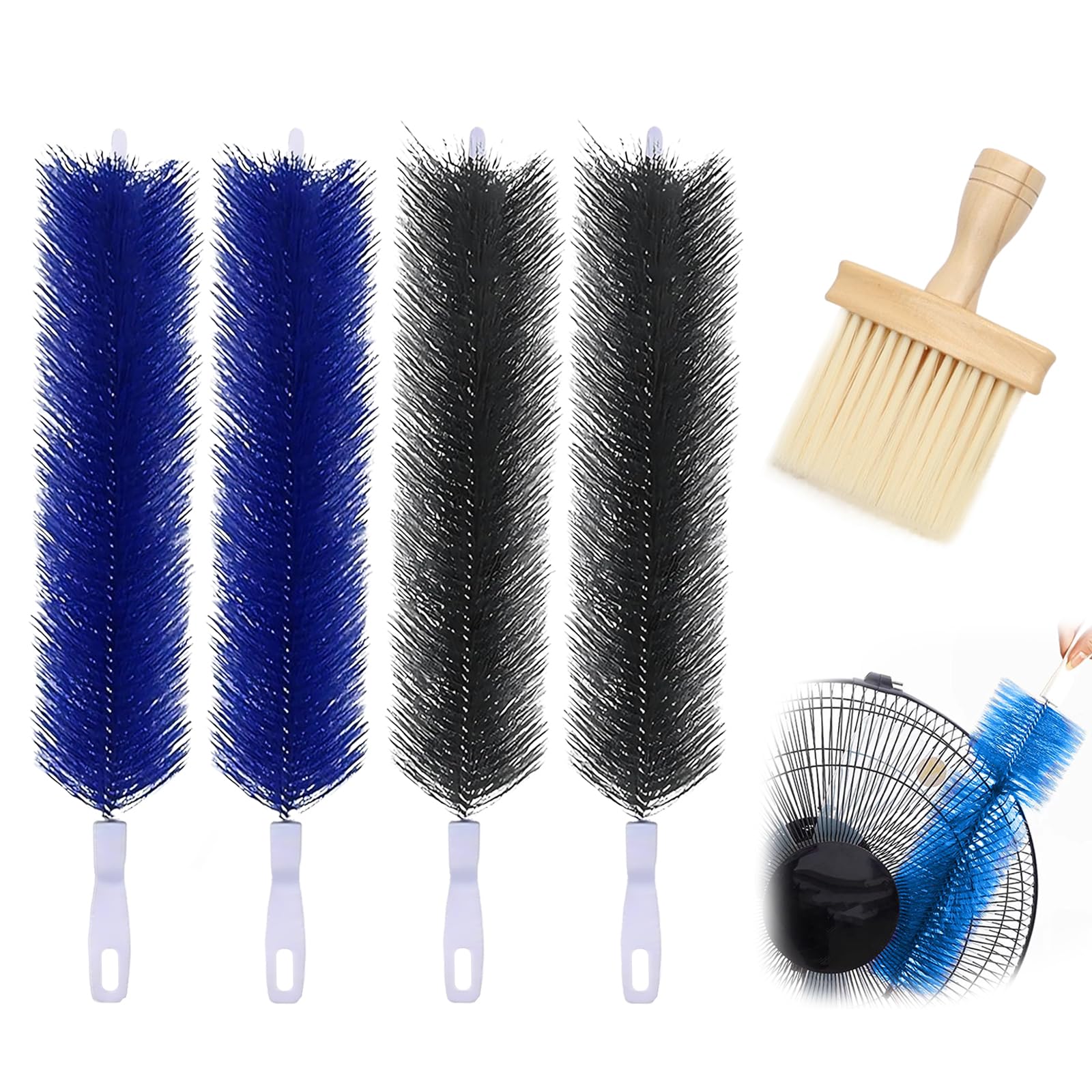 4 Pcs Fan Cleaner,Bendable Fan Duster,Comes with a Small Dusting Brush,Fan Brush,for Cleaning,Dust-Removing,Fan Cleaning Brush Suitable for Floor