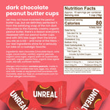 UNREAL Dark Chocolate Peanut Butter Cups (40 Individually Wrapped Cups) | Vegan, 5g Sugar | Gluten Free, Fair Trade, Non-GMO | .53oz each