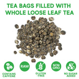 Sou Zen Jasmine Dragon Pearls | 30 Corn-Fiber Pyramid Tea Bags | Hand-Rolled Jasmine Green Tea | Non-GMO, Organic, and Preservative-Free