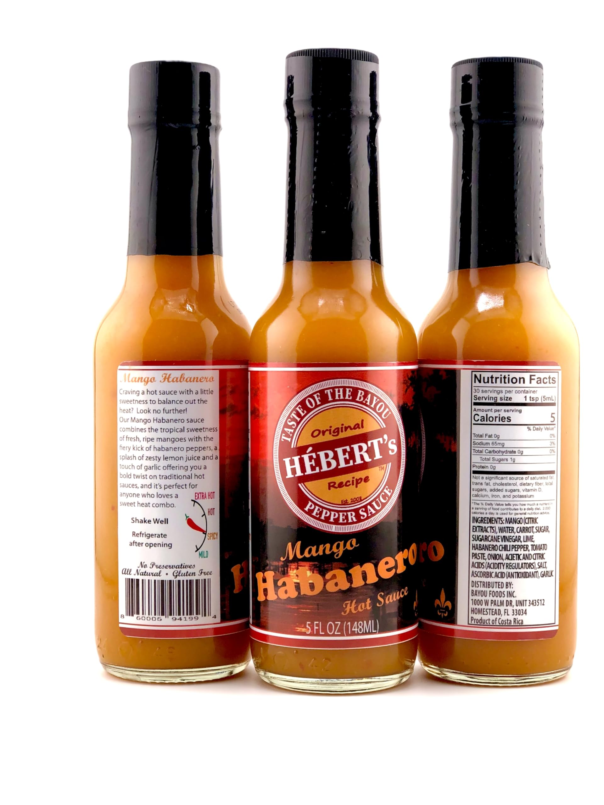 HÉBERT’s Mango & Habanero Hot Sauce is a sweet and spicy gourmet delight.