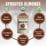 Brothers Nuts Coco Crunch Almonds - Organic, Sprouted Almonds - Healthy Keto Snack - Vegan, Gluten-Free, Kosher - No Preservatives - 6oz