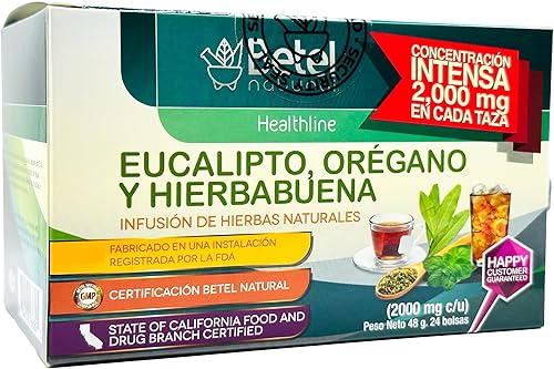 Eucalipto, Oregano, & Hierbabuena Tea by Betel Natural - Healthier Defenses Made Easy - 24 Tea Bags