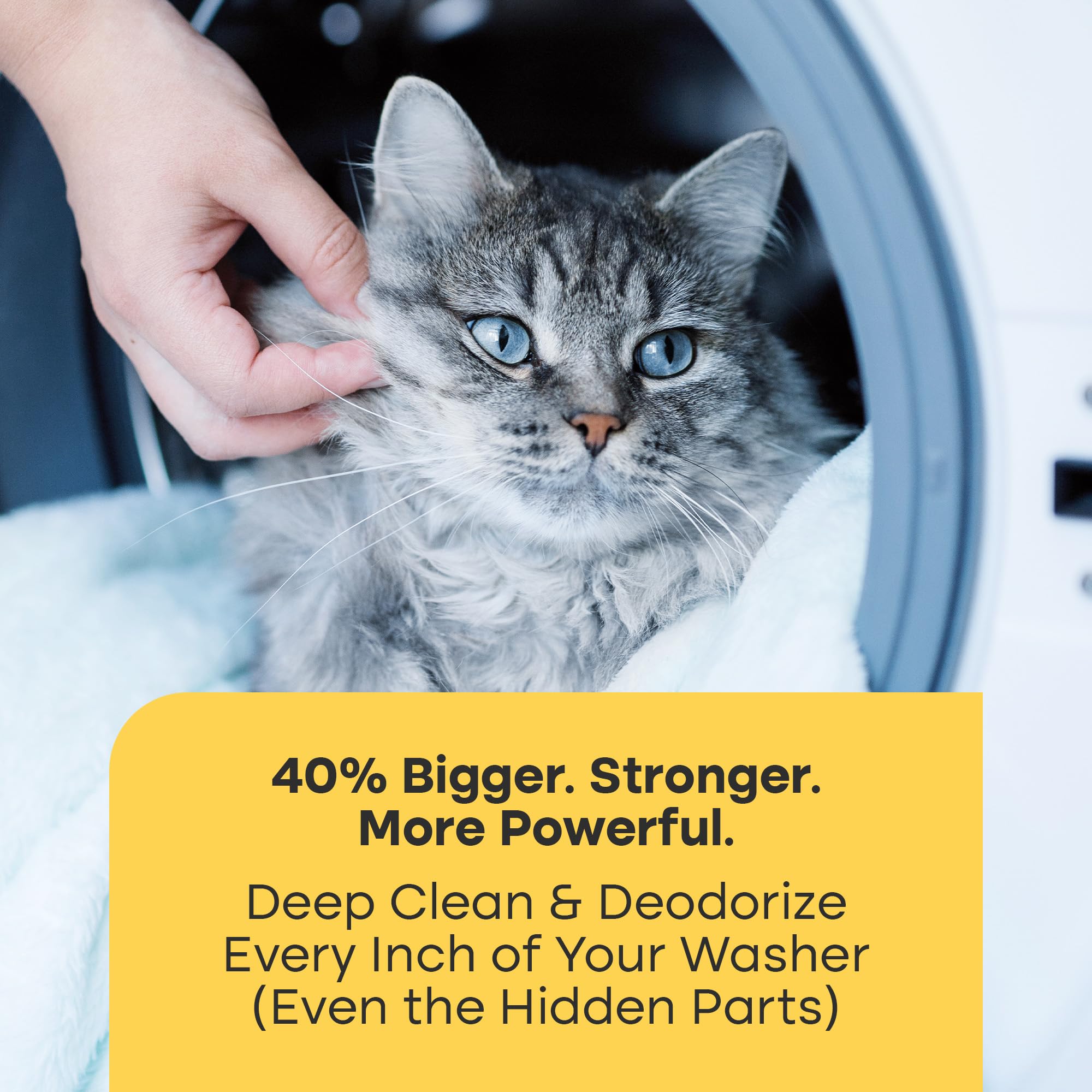 Fursprint Washing Machine Cleaner Tablets Ultra - 40% Stronger Formula: Designed for Pet Owners, Removes Residue, Grime & Odors, Compatible with HE