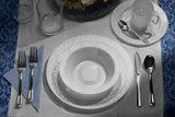 Exquisite 200 Pcs Heavyweight Disposable Plastic Plates and Cutlery Set Includes 40 Silver Leaf Trim Dinner Plates 40 Silver Dessert Plates and 40 Pcs